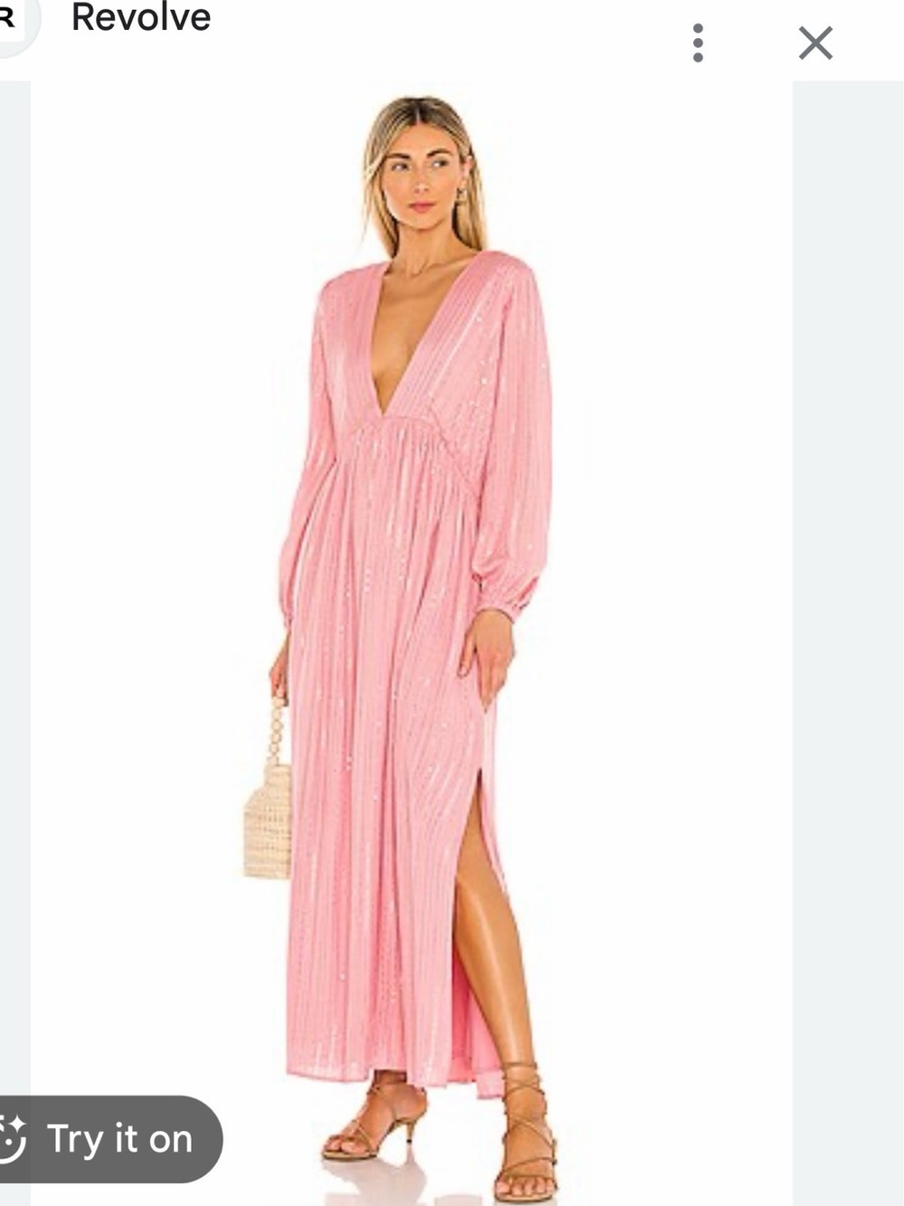 REVOLVE Roma Lipstick Pink Sequin Maxi Dress